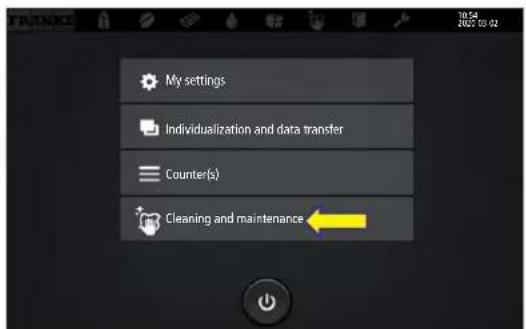 My settings Individualization and data transfer Counter(s) Cleaning and maintenance