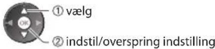① vælg ② indstil/overspring indstilling