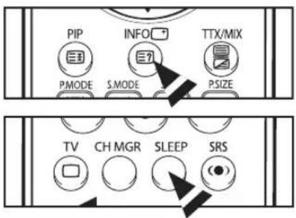 PIP INFO TTX/MIX PMODE S.MODE P.SIZE TV CH MGR SLEEP SRS