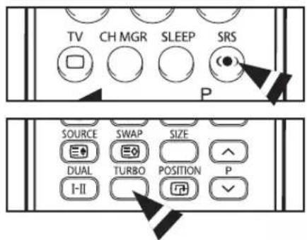 TV CH MGR SLEEP SRS P SOURCE SWAP SIZE DUAL TURBO POSITION P I-II
