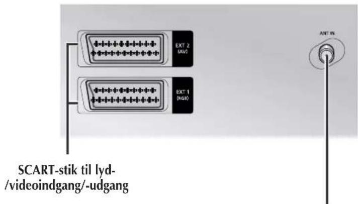 SCART-stik til lyd-/videoindgang/-udgang EXT 2 AVT EXT 1 (PGX) ANT IN