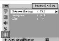 SAMSUNG CW21Z413N - Indstillinger - Børnesikring - 1