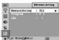 SAMSUNG CW-21M163N - Indstillinger - Børnesikring - 1