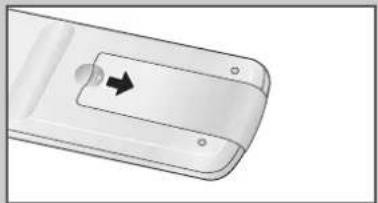 SAMSUNG CW-21A113N - Isætning af batterier i fjernbetjeningen - 2