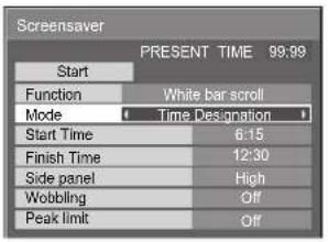 PANASONIC TH-42PWD8ES - Indstilling af pauseskærmtider - 1