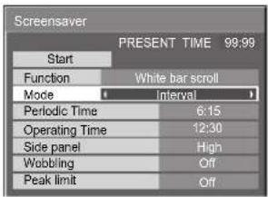 PANASONIC TH-42PWD8ES - Indstilling af pauseskærmtider - 2