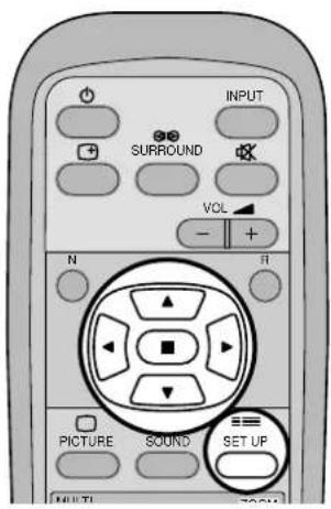 INPUT SURROUND VOL - + N R PICTURE SOUND SET UP MULTI