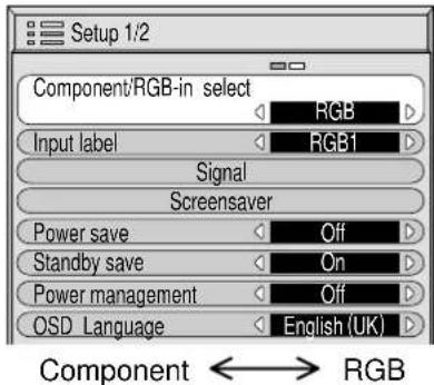 PANASONIC TH-42PW6EX - Setup-menu for indgangssignaler - 1