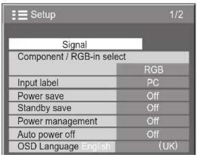 PANASONIC TH-42PWD7EKJ - Indstilling af RGB-synkroniseringsindstillingen: - 1