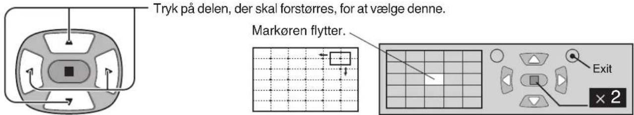 Tryk på delen, der skal forstørres, for at vælge denne. Markøren flytter. Exit × 2