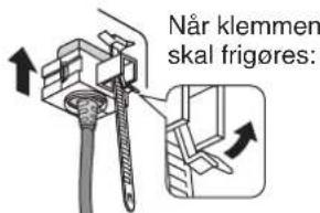 Når klemmen skal frigøres:
