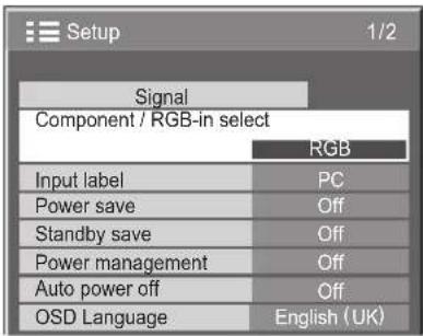PANASONIC TH-42PWD7EKJ - Setup-menu for indgangssignaler - 3