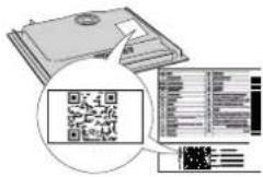 Scanned document page with QR code and embedded text blocks, likely a form or template