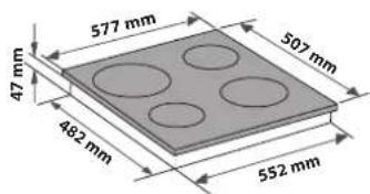 47 mm 577 mm 507 mm 482 mm 552 mm