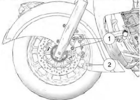 Technical diagram of a vehicle brake system with labeled components and assembly parts