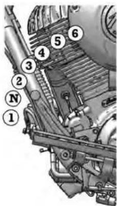 Technical diagram of a mechanical assembly with numbered components labeled 1 through 6