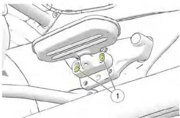 Technical diagram of a car seatbelt mechanism with labeled parts and numbered annotation