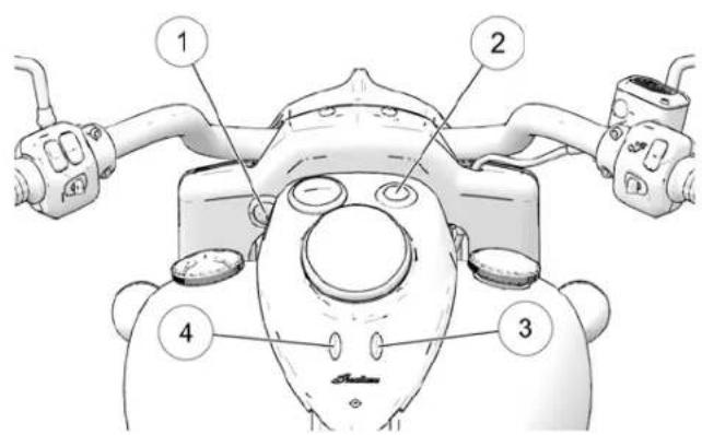 Technical diagram of a mechanical device with numbered components labeled 1 to 4