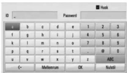 LG HB44S - Sådan indtaster du bruger-ID til netværk og adgangskode - 1