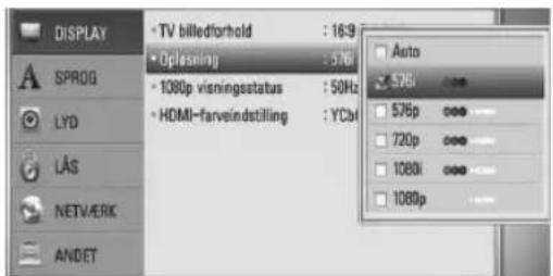 LG HB44S - Indstilling af opløsning - 2