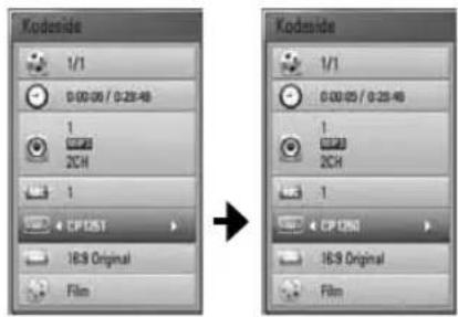 LG HB405SU - Sådan ændrer du undertekstens sidekode MOVIE - 1