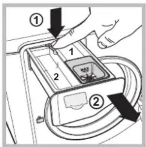 Hotpoint Ariston AQD970D 49 EU/B - Чистка касети для миючих засобів - 1