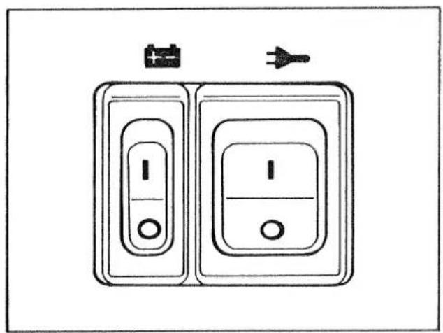 Diagram showing two electrical outlets with labeled terminals and a power outlet symbol