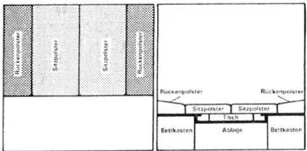 Rückenpolster Sitzpolster Sitzpolster Rückenpolster Rückenpolster Sitzpolster Sitzpolster Tach Bettkosten Ablage Bettkosten