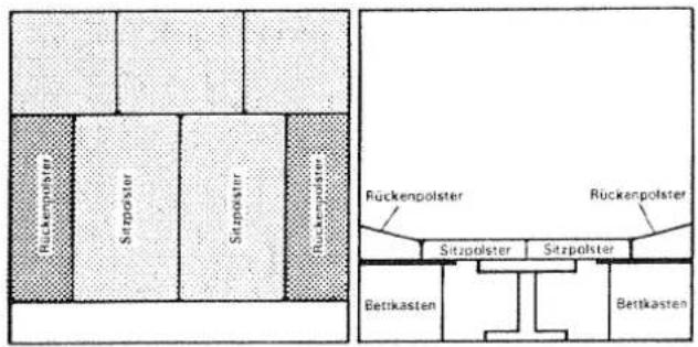 Rückenpolster Sitzpolster Sitzpolster Rückenpolster Rückenpolster Sitzpolster Sitzpolster Betikasten Betikasten