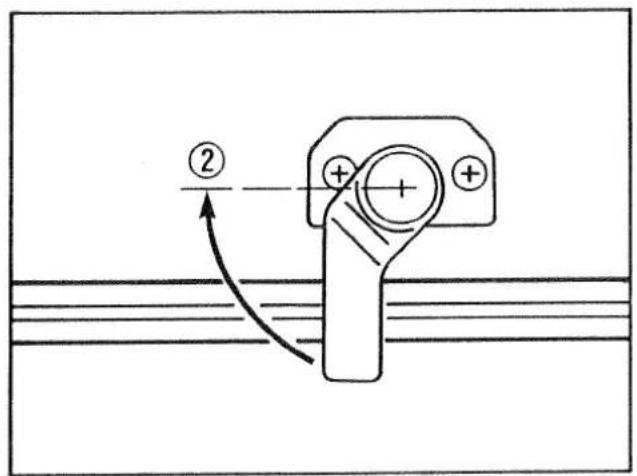 Diagram showing a mechanical or electrical component with labeled parts and directional arrows, including circled number ②.