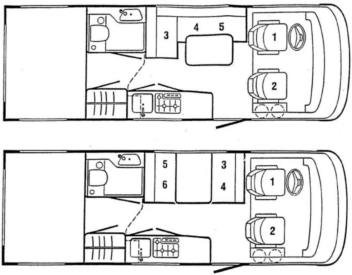 Hymer B644 (1996) - Appendix A Seating Plan - 1