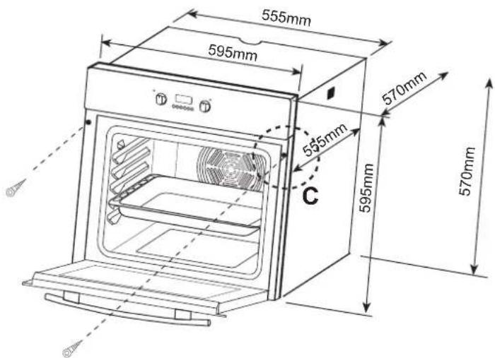 555mm 595mm 570mm 535mm C 595mm 570mm