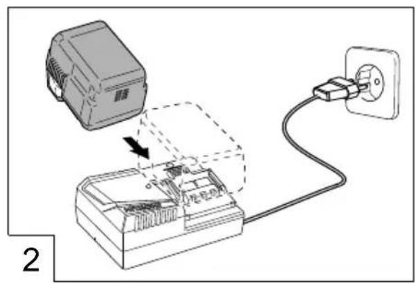 Diagram showing a device connected to an electrical outlet with labeled components and a directional arrow indicating flow or movement.