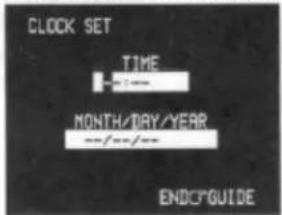CLOCK SET TIME MONTH/DAY/YEAR END/CUIDE