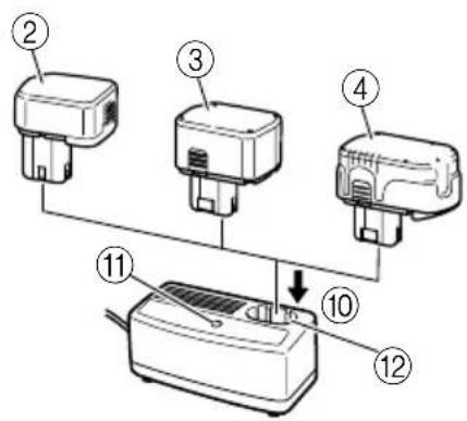 Diagram showing a device setup with numbered components and a labeled component, likely illustrating a power or control system.