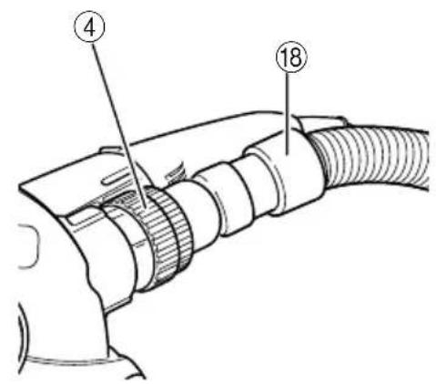 Technical diagram of a cable connector with numbered parts labeled 4 and 18