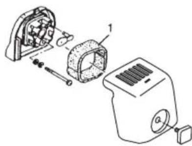 Technical diagram of a mechanical device with labeled parts, showing exploded view and assembly structure.