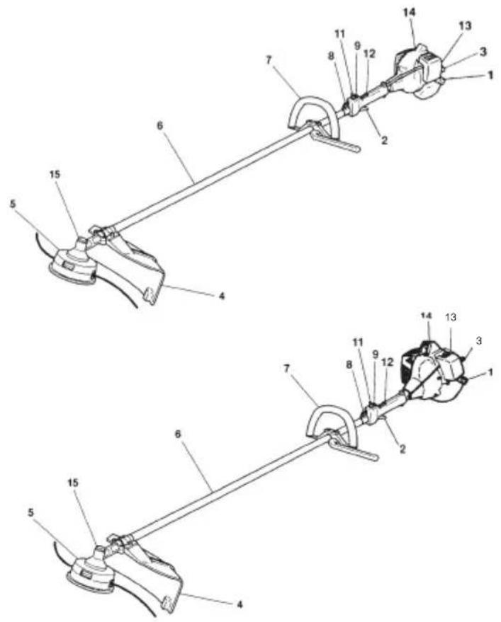 Technical diagram of a mechanical device with numbered components for identification and assembly reference.