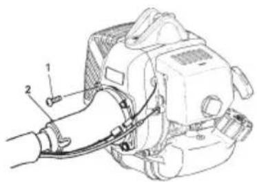 Technical diagram of a mechanical device with labeled parts, showing wiring and components