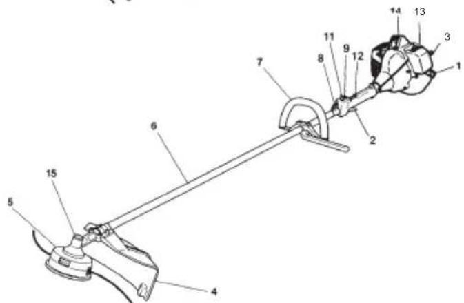 Technical diagram of a mechanical device with numbered components for identification