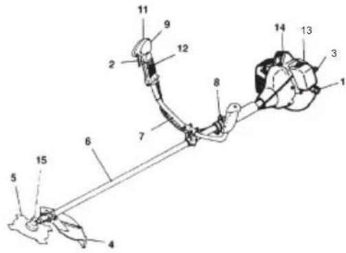 Technical diagram of a mechanical linkage system with numbered components for identification