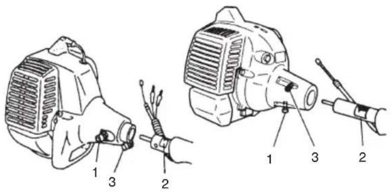 Technical diagram showing exploded view of a mechanical device with labeled parts including a motor, cable, and screwdriver.