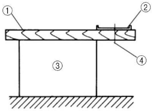 Technical diagram showing a cross-section of a structural assembly with numbered components