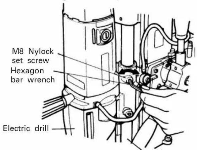 M8 Nylock set screw Hexagon bar wrench Electric drill