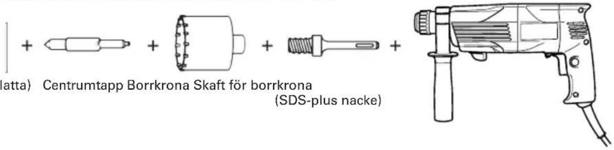 (atta) Centrumtapp Borrkrona Skaft för borrkrona (SDS-plus nacke)