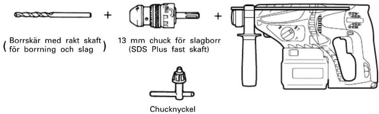 HITACHI DH 24DVA - ○13 mm chuck för slagborr och chucknyckel - 1