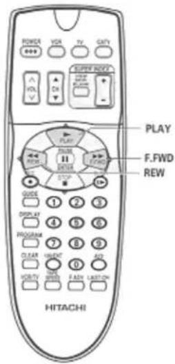 POWER VGA TV CMTY SUPPLY MODE PLAY F.WFD REW HITACHI