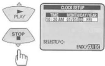 PLAY STOP CLOCK SETUP TIME MONTH/DAY/YEAR 10:20 AM 01/01/93 FRI SELECTO: END/CUIDE