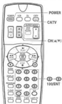 POWER CATV CH(A/▼) 100/ENT