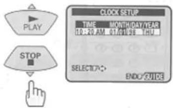 PLAY STOP CLOCK SETUP TIME MONTH/DAY/YEAR 10:20 AM 01/01/08 CHU SELECT/√ ENDO GUIDE
